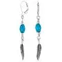 Native American Style Stabilized Turquoise Feather Leaf Leverback Dangle Earrings For Women Teen 925 Sterling Silver Native American Style Stabilized Turquoise Feather Leaf Leverback Dangle Earrings For Women Teen 925 Sterling Silver