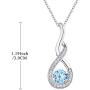 JO WISDOM Infinity Necklaces,925 Sterling Silver Cubic Zirconia Infinity Knot with Dancing Diamond Pendant Necklace,Birthstone Jewelry for Women