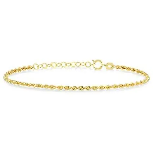 GELIN 14k Solid Gold Rope Chain Adjustable Bracelet for Women GELIN 14k Solid Gold Rope Chain Adjustable Bracelet for Women
