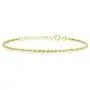 GELIN 14k Solid Gold Rope Chain Adjustable Bracelet for Women GELIN 14k Solid Gold Rope Chain Adjustable Bracelet for Women