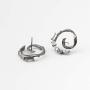 ORDOR 14K black -plated-brass Circle stud Earrings For Women 0.79'' x 0.79''/Silver post/Nickel free/brass, Cubic Zirconia(white color)…