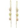 Delicate Three Colorful Pastel Crystal Pink Green Multi Color Dangle Long Chain Butterfly Threader Earrings For Women Teens Stabilizing U Wire 18K Gold Plated