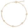 FANCIME 18K Solid Rose Gold Bezel Set Small Tiny Round Brilliant Natural Diamond 0.184 cttw Dainty Bracelet Minimalist Delicate Fine Jewelry for Women Girls, 6.3''+0.58''