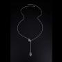 Long Necklace Sterling Silver Larait Bar Y Lariat Long Chain Drop Adjustable Necklace Gift for Her, 30''