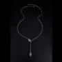Long Necklace Sterling Silver Larait Bar Y Lariat Long Chain Drop Adjustable Necklace Gift for Her, 30''