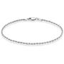 Miabella 925 Sterling Silver Italian 2mm, 3mm Diamond-Cut Braided Rope Chain Anklet Ankle Bracelet for Women Teen Girls 9, 10 Inch Made in Italy