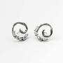 ORDOR 14K black -plated-brass Circle stud Earrings For Women 0.79'' x 0.79''/Silver post/Nickel free/brass, Cubic Zirconia(white color)…