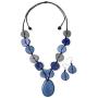Artesania Karissma Tagua Necklace and Earrings in Blue TAG667. Tagua Nut Jewelry, Organic Necklace, Eco Friendly Jewelry, Blue Statement Necklace Set