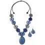 Artesania Karissma Tagua Necklace and Earrings in Blue TAG667. Tagua Nut Jewelry, Organic Necklace, Eco Friendly Jewelry, Blue Statement Necklace Set