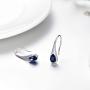 925 Sterling Silver Small Pear-Shaped Modern Style Hook Earrings with Crystals from Austria