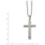 Solid Stainless Steel Mens Brushed and Layered 22 inch Cross Engravable Pendant Necklace Charm Chain - with Secure Lobster Lock Clasp 22'' (Width = 31mm) Solid Stainless Steel Mens Brushed and Layered 22 inch Cross Engravable Pendant Necklace Charm Chain - with Secure Lobster Lock Clasp 22'' (Width = 31mm)