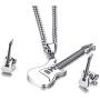 MPRAINBOW Guitar Music Player Stainless Steel Lover Pendant Necklace Jazz Jewelry for Men Women