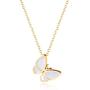 PSEEHEE Fashion Cute Golden Stainless Steel Pearl Oyster Butterfly Pendant Necklace Jewelry for Women Girls