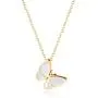 PSEEHEE Fashion Cute Golden Stainless Steel Pearl Oyster Butterfly Pendant Necklace Jewelry for Women Girls
