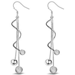 YAZILIND Drop Dangle Earrings Silver Ball Wave Vintage Boho Women Fish Hook Earrings Retro Personalized Statement Elegant Jewelry