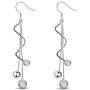 YAZILIND Drop Dangle Earrings Silver Ball Wave Vintage Boho Women Fish Hook Earrings Retro Personalized Statement Elegant Jewelry