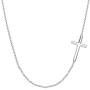 Carleen Yellow Gold Plated Sterling Silver Cubic Zirconia CZ Simulated Diamond Cross Crucifix Pendant Necklace Jewelry for Women Girls, 18'' Silver Chain Nice Gifts Jewelry Box