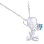 AFFY Bird with Heart Pendant Necklace in 14k White Gold Over Sterling Silver