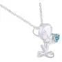 AFFY Bird with Heart Pendant Necklace in 14k White Gold Over Sterling Silver AFFY Bird with Heart Pendant Necklace in 14k White Gold Over Sterling Silver