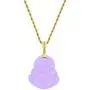 Laughing Buddha Purple Jade Pendant Necklace Rope Chain Genuine Certified Grade A Jadeite Jade Hand Crafted, Religious Green Jade Necklace, 14k Gold Finish Laughing Jade Buddha Necklace, Purple Jade Medallion, Mens Jewelry
