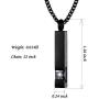 Black Square Zircon Bar Cremation Urn Necklace for Ashes Memorial Pendant stainless steel Jewelry