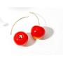 4 Pairs 3D Lifelike Red Cherry Dangle Drop Earrings Creative Assorted Cute Fruits Earring Charm Sweet Jewelry Set for Women Girls Kids