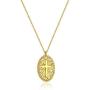 Ascona 18K Gold Dainty Cross Necklace for Women, Stainless Steel Hammered Simple Cross Pendant Chain