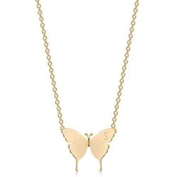 OSIANA Gold Dainty Butterfly Initial Necklace for Women 18K Plated Gold Tiny Cute Letter Pendant Name Alphabet Choker Necklace Minimalist Personality Gift Friendship Jewelry for Her