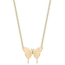 OSIANA Gold Dainty Butterfly Initial Necklace for Women 18K Plated Gold Tiny Cute Letter Pendant Name Alphabet Choker Necklace Minimalist Personality Gift Friendship Jewelry for Her