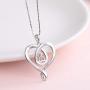925 Sterling Silver Jewelry Engraved Love Heart Pendant Necklace Gift for Women Girls Mum