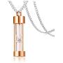 VNOX Memorial Jewellery Stainless Steel Glass Hourglass Shapes Urn Cremation Pendant Necklace,Gold Plated