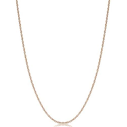 Kooljewelry Rose Gold Over Silver 1.2 mm Round Cable Chain Necklace (16, 18, 20, 22, 24 or 30 inch)