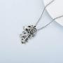 PDTJMTG Wolf Necklace 925 Sterling Silver Viking Jewelry for Men, 20”+2”