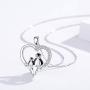 CHENGHONG 925 Sterling Silver Penguin Heart Pendant Cute Animal Necklace Penguin Necklace Jewelry Birthday Gifts for Women, Daughters, Loved Ones