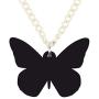NEWEI Acrylic Floral Butterfly Necklace Chain Pendant Collar Fashion Summer Spring Insect Jewelry for Women Girl Gifts Charm