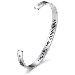 Vinjewelry Motivational Encouragement Bracelet Cuff Bangle Friend Gifts Ideas Women Personalized Jewelry Stainless Steel