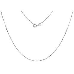 Sterling Silver Diamond Cut Twisted Serpentine Chain 1.1mm Very Thin Nickel Free Italy, Sizes 7-30 inch