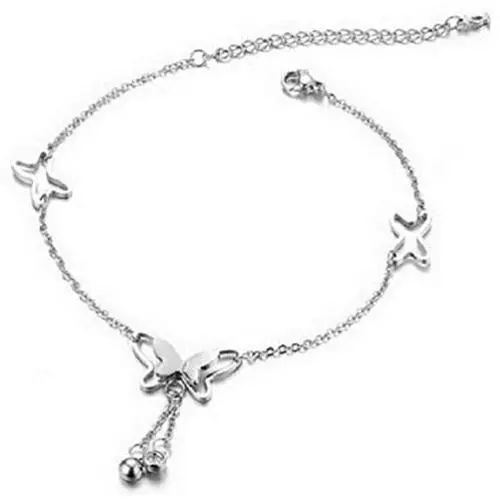 Flzaitian Fashion Bell Tassel Anklets Gold Butterfly Ankle Bracelet Beach Foot Jewelry for Women and Girls Flzaitian Fashion Bell Tassel Anklets Gold Butterfly Ankle Bracelet Beach Foot Jewelry for Women and Girls