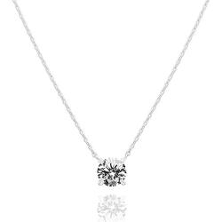 PAVOI 14K Gold Plated Swarovski Crystal Solitaire 1.5 Carat (7.3mm) CZ Dainty Choker Necklace | Gold Necklaces for Women