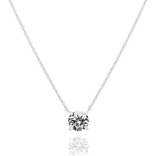 PAVOI 14K Gold Plated Swarovski Crystal Solitaire 1.5 Carat (7.3mm) CZ Dainty Choker Necklace | Gold Necklaces for Women