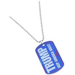 Amosfun 2020 Trump Necklace USA President Pendant Necklace Tag Necklace Accessory Jewelry Gift for Presidential Election Republicans Conservatives Veterans (Style 1)