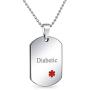 Bling Jewelry Unisex Personalize Customizable Medical Identification Doctors Medical Alert ID Dog Tag Steel Pendant Necklace for Men Women 20 Inch Chain SM MED LG