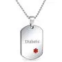 Bling Jewelry Unisex Personalize Customizable Medical Identification Doctors Medical Alert ID Dog Tag Steel Pendant Necklace for Men Women 20 Inch Chain SM MED LG
