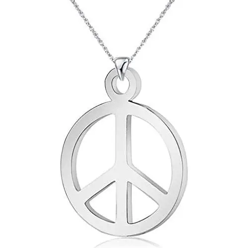 The Woos Hippie Style Peace Sign Necklace Metal Love Peace Sign Hippie Pendant Necklace 1960s 1970s Hippie Party Dressing Accessories Jewelry for Women Men