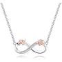 Infinity Pendant Necklace Elephant/Footprints Jewelry 925 Sterling Silver Lucky Elephant Necklace Valentine Birthday Xmas Gift for Women Girl