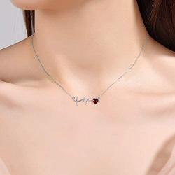 UCADRIT Faith Hope Love Necklace with Simulated Birthstone Sterling Silver Faith Hope Love Nurse Jewelry Gift for Women