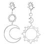 TIANHONGYAN Bohemian Lightweight Hollow Sun Moon Stars Asymmetric Big Drop Dangle Earrings for Women Girls Jewelry