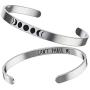 Moon Phases Bracelet - Moon Gifts For Women - Cute Stainless Steel Bangle – Silver Cuff With “Can’t Phase Me” Inspirational Quote