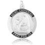Saint Catherine of Siena Round Shape Pendant in 925 Sterling Silver