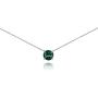 Sterling Silver Green Solitaire Choker Necklace Made with Swarovski Crystal
